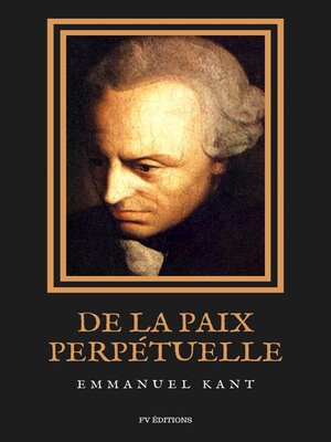 cover image of De la Paix Perpétuelle